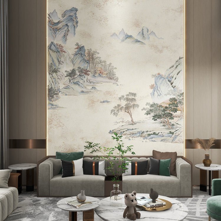 High - End Embroidery Decorative Painting - Suzhou Embroidery with Silk Full - Embroidery Craftsmanship | Commercial Space Soft Decoration Wall Hanging | Bulk Purchases Available with Customizable Patterns and Sizes.Clear Mountains and Beautiful Waters - 海智集
