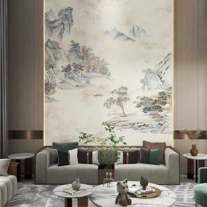 High - End Embroidery Decorative Painting - Suzhou Embroidery with Silk Full - Embroidery Craftsmanship | Commercial Space Soft Decoration Wall Hanging | Bulk Purchases Available with Customizable Patterns and Sizes.Clear Mountains and Beautiful Waters - 海智集
