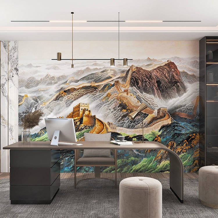 High - End Embroidery Decorative Painting - Suzhou Embroidery with Silk Full - Embroidery Craftsmanship | Commercial Space Soft Decoration Wall Hanging | Bulk Purchases Available with Customizable Patterns and Sizes.The Great Wall - 海智集