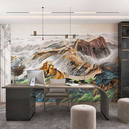 High - End Embroidery Decorative Painting - Suzhou Embroidery with Silk Full - Embroidery Craftsmanship | Commercial Space Soft Decoration Wall Hanging | Bulk Purchases Available with Customizable Patterns and Sizes.The Great Wall - 海智集