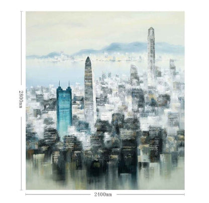 High - End Embroidery Decorative Painting - Suzhou Embroidery with Silk Full - Embroidery Craftsmanship | Commercial Space Soft Decoration Wall Hanging | Bulk Purchases Available with Customizable Patterns and Sizes.Modern Metropolis - 海智集