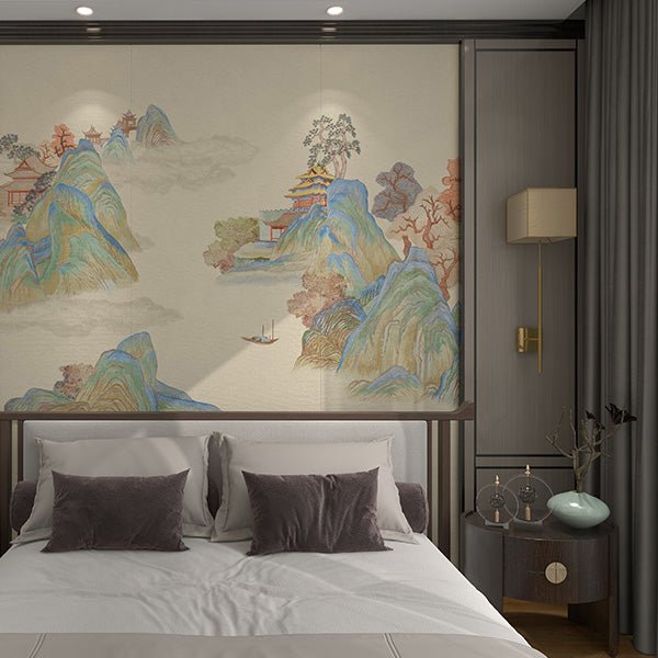 High - End Embroidery Decorative Painting - Suzhou Embroidery with Silk Full - Embroidery Craftsmanship | Commercial Space Soft Decoration Wall Hanging | Bulk Purchases Available with Customizable Patterns and Sizes.Spring River and Cloud Shadows - 海智集