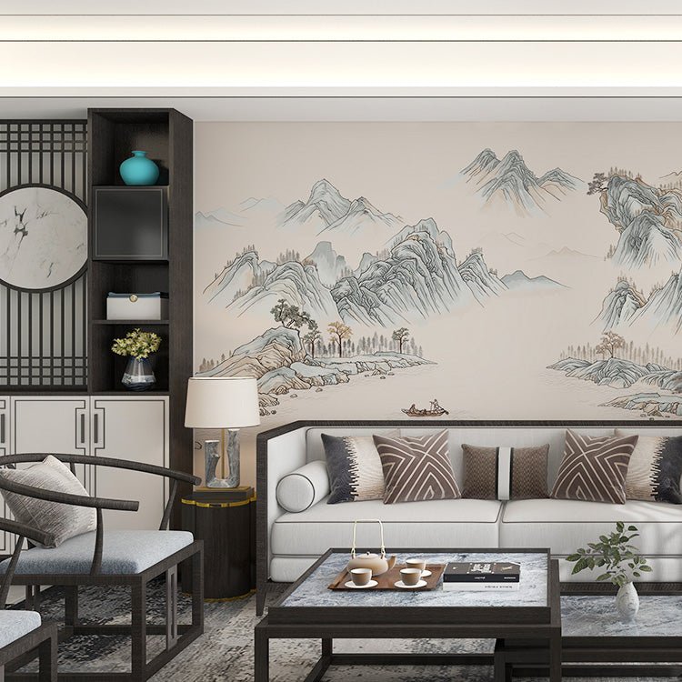 High - End Embroidery Decorative Painting - Suzhou Embroidery with Silk Full - Embroidery Craftsmanship | Commercial Space Soft Decoration Wall Hanging | Bulk Purchases Available with Customizable Patterns and Sizes.Mountains and Streams Amid Cloudy Ravines - 海智集