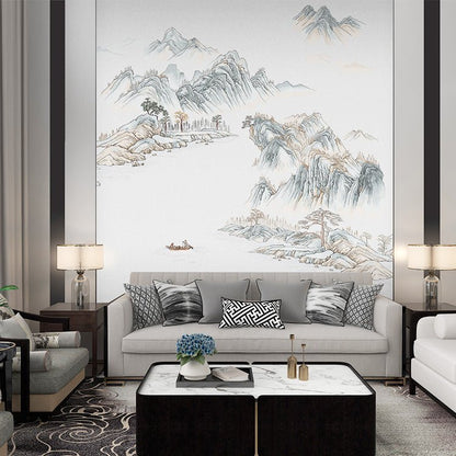 High - End Embroidery Decorative Painting - Suzhou Embroidery with Silk Full - Embroidery Craftsmanship | Commercial Space Soft Decoration Wall Hanging | Bulk Purchases Available with Customizable Patterns and Sizes.Mountains and Streams Amid Cloudy Ravines - 海智集
