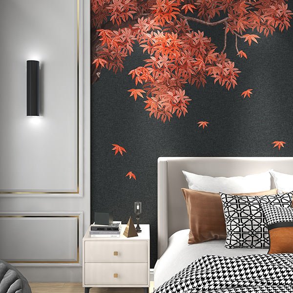 High - End Embroidery Decorative Painting - Suzhou Embroidery with Silk Full - Embroidery Craftsmanship | Commercial Space Soft Decoration Wall Hanging | Bulk Purchases Available with Customizable Patterns and Sizes.Maple Leaves Dancing in the Sky - 海智集