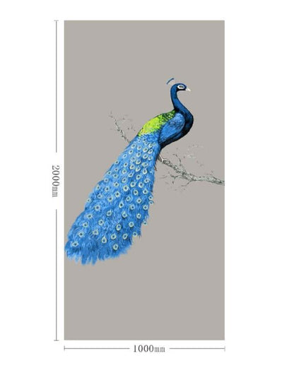 High - End Embroidery Decorative Painting - Suzhou Embroidery with Silk Full - Embroidery Craftsmanship | Commercial Space Soft Decoration Wall Hanging | Bulk Purchases Available with Customizable Patterns and Sizes.Blue - Plumed Peacock - 海智集