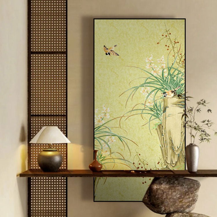 High - End Embroidery Decorative Painting - Suzhou Embroidery with Silk Full - Embroidery Craftsmanship | Commercial Space Soft Decoration Wall Hanging | Bulk Purchases Available with Customizable Patterns and Sizes.Secluded Orchid - 海智集