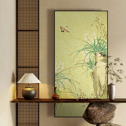 High - End Embroidery Decorative Painting - Suzhou Embroidery with Silk Full - Embroidery Craftsmanship | Commercial Space Soft Decoration Wall Hanging | Bulk Purchases Available with Customizable Patterns and Sizes.Secluded Orchid - 海智集