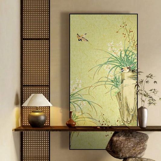 High - End Embroidery Decorative Painting - Suzhou Embroidery with Silk Full - Embroidery Craftsmanship | Commercial Space Soft Decoration Wall Hanging | Bulk Purchases Available with Customizable Patterns and Sizes.Secluded Orchid - 海智集