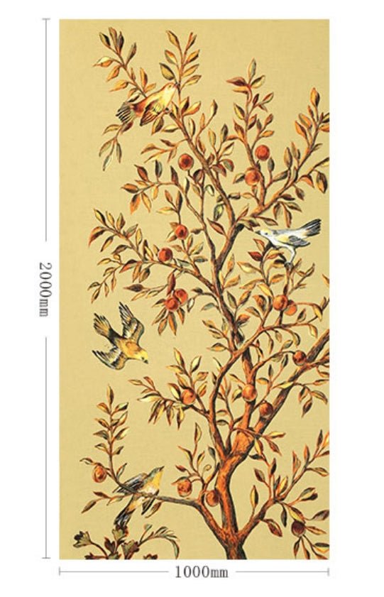 High - End Embroidery Decorative Painting - Suzhou Embroidery with Silk Full - Embroidery Craftsmanship | Commercial Space Soft Decoration Wall Hanging | Bulk Purchases Available with Customizable Patterns and Sizes.Golden Autumn - 海智集