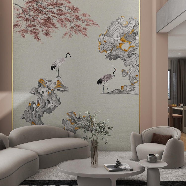 High - End Embroidery Decorative Painting - Suzhou Embroidery with Silk Full - Embroidery Craftsmanship | Commercial Space Soft Decoration Wall Hanging | Bulk Purchases Available with Customizable Patterns and Sizes.Auspicious Crane in Spring - 海智集