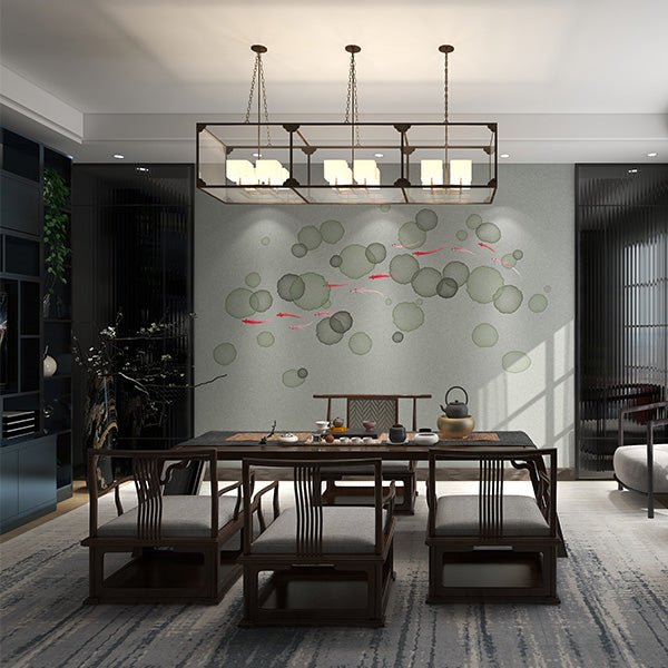 High - End Embroidery Decorative Painting - Suzhou Embroidery with Silk Full - Embroidery Craftsmanship | Commercial Space Soft Decoration Wall Hanging | Bulk Purchases Available with Customizable Patterns and Sizes.Lotus Breeze and Frolicking Fish - 海智集