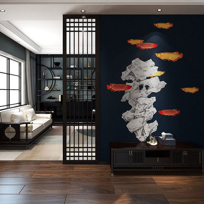 High - End Embroidery Decorative Painting - Suzhou Embroidery with Silk Full - Embroidery Craftsmanship | Commercial Space Soft Decoration Wall Hanging | Bulk Purchases Available with Customizable Patterns and Sizes.Dragon and Fish Painting - 海智集