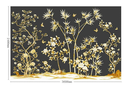High - End Embroidery Decorative Painting - Suzhou Embroidery with Silk Full - Embroidery Craftsmanship | Commercial Space Soft Decoration Wall Hanging | Bulk Purchases Available with Customizable Patterns and Sizes.Golden Wind and Jade Dew - 海智集