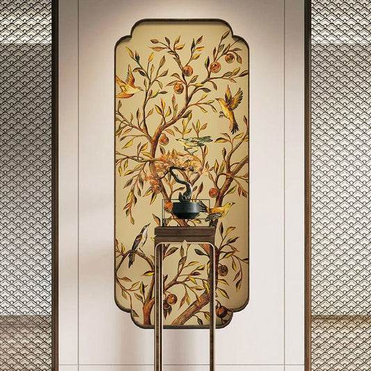 High - End Embroidery Decorative Painting - Suzhou Embroidery with Silk Full - Embroidery Craftsmanship | Commercial Space Soft Decoration Wall Hanging | Bulk Purchases Available with Customizable Patterns and Sizes.Golden Autumn - 海智集