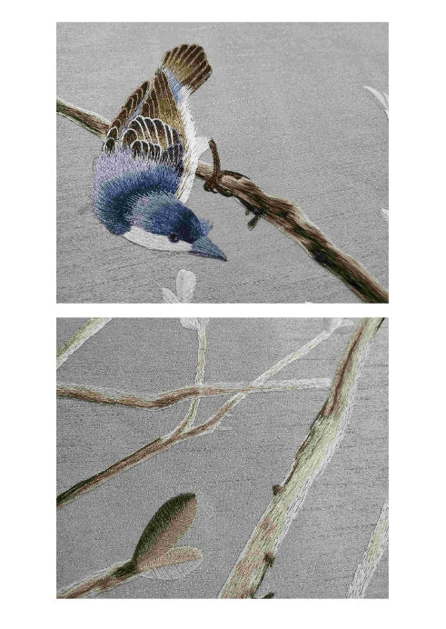 High - End Embroidery Decorative Painting - Suzhou Embroidery with Silk Full - Embroidery Craftsmanship | Commercial Space Soft Decoration Wall Hanging | Bulk Purchases Available with Customizable Patterns and Sizes.Early Spring in March - 海智集