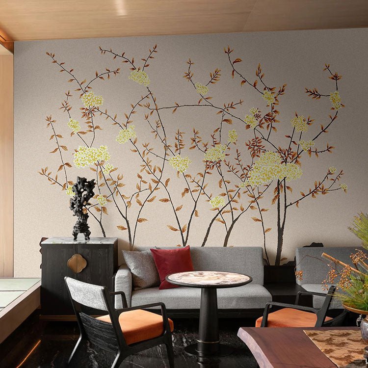 High - End Embroidery Decorative Painting - Suzhou Embroidery with Silk Full - Embroidery Craftsmanship | Commercial Space Soft Decoration Wall Hanging | Bulk Purchases Available with Customizable Patterns and Sizes.Gold and Jade Splendor - 海智集