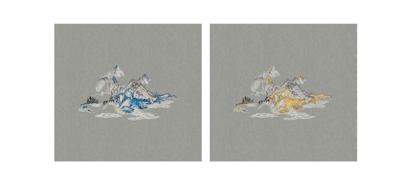 High - End Embroidery Decorative Painting - Suzhou Embroidery with Silk Full - Embroidery Craftsmanship | Commercial Space Soft Decoration Wall Hanging | Bulk Purchases Available with Customizable Patterns and Sizes.Gilded Mountains and Rivers - 海智集