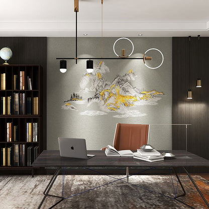 High - End Embroidery Decorative Painting - Suzhou Embroidery with Silk Full - Embroidery Craftsmanship | Commercial Space Soft Decoration Wall Hanging | Bulk Purchases Available with Customizable Patterns and Sizes.Gilded Mountains and Rivers - 海智集