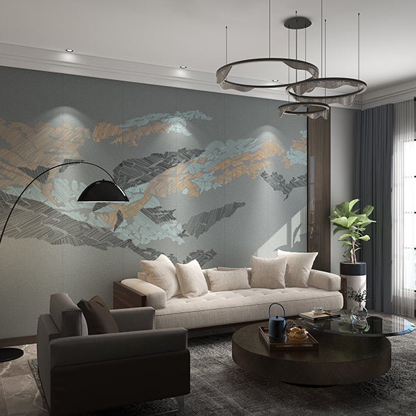 High - End Embroidery Decorative Painting - Suzhou Embroidery with Silk Full - Embroidery Craftsmanship | Commercial Space Soft Decoration Wall Hanging | Bulk Purchases Available with Customizable Patterns and Sizes.Seamless Mountains and Seas - 海智集