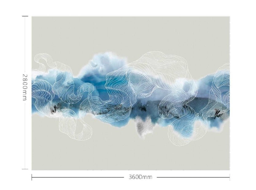 High - End Embroidery Decorative Painting - Suzhou Embroidery with Silk Full - Embroidery Craftsmanship | Commercial Space Soft Decoration Wall Hanging | Bulk Purchases Available with Customizable Patterns and Sizes.Misty Waves Vast and Boundless - 海智集