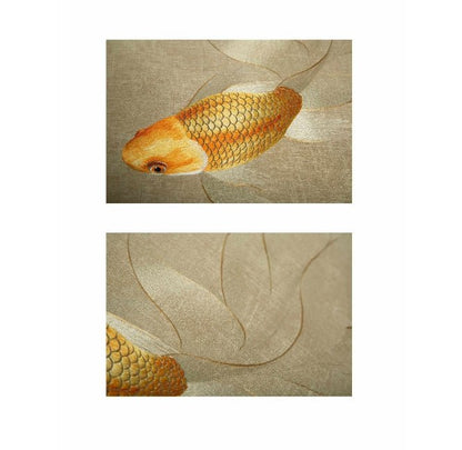 High - End Embroidery Decorative Painting - Suzhou Embroidery with Silk Full - Embroidery Craftsmanship | Commercial Space Soft Decoration Wall Hanging | Bulk Purchases Available with Customizable Patterns and Sizes.Envy of Fish - 海智集