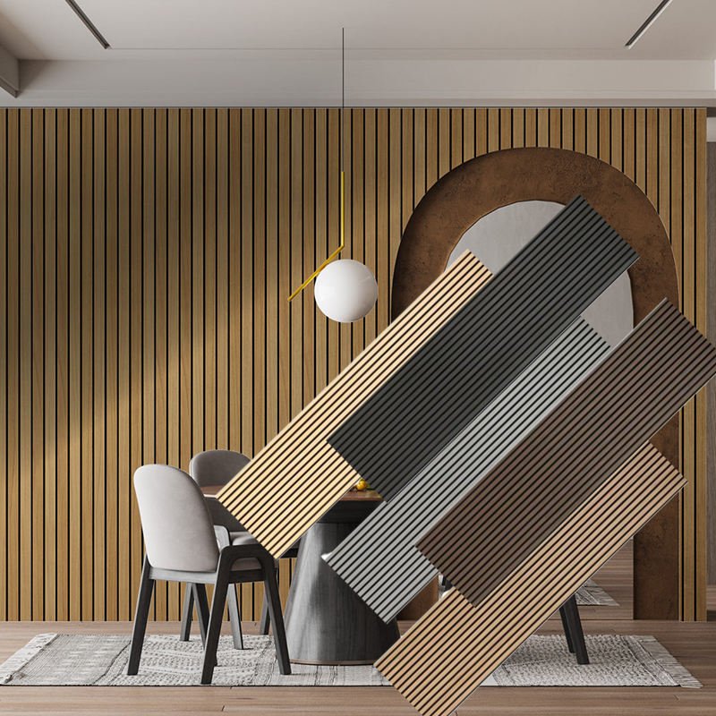 High Quality Modern Eco-Friendly Acoustic Wall Panel Decoration MDF Wood Wall Paneling Custom Acoustical Wall Panels - 海智集