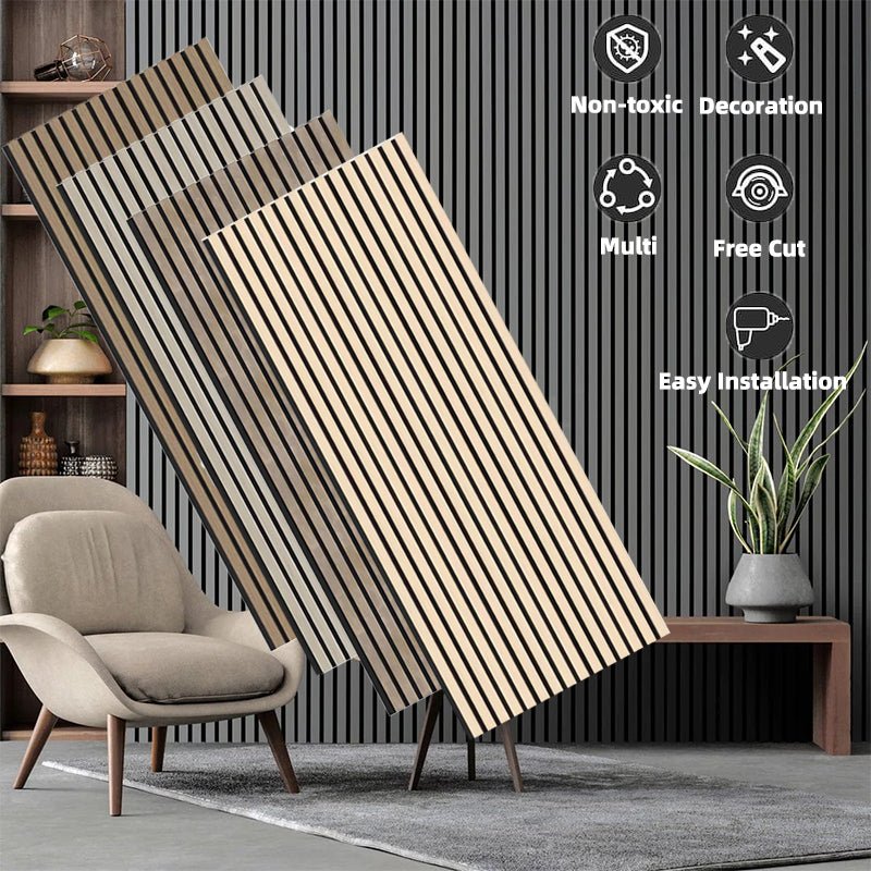High Quality Modern Interior Decoration MDF Wood Acoustic Slats Wall Panels Custom Home Theater Acoustic Wall Panel - 海智集