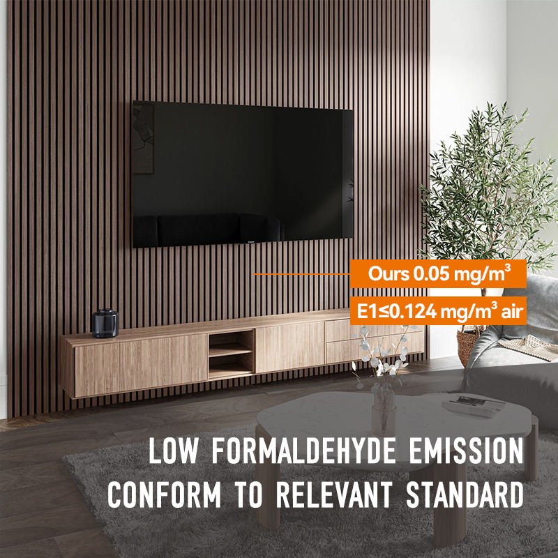 High Quality Modern Interior Studio Decoration Acoustic Slatted Wall Panels Custom Grooved Acoustic Wall Panel - 海智集