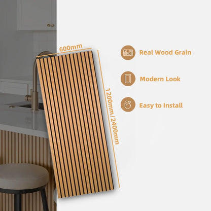 High Quality Modern Interior Studio Decoration Wooden Slats Wall Panels Custom Grooved Wooden Acoustic Wall Panel - 海智集