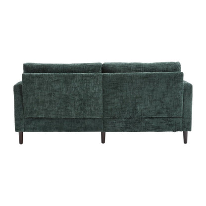 Modern Chenille 2 - Seater Sofa with LED Light, USB Charging Port, and Storage Bag in Emerald - 海智集