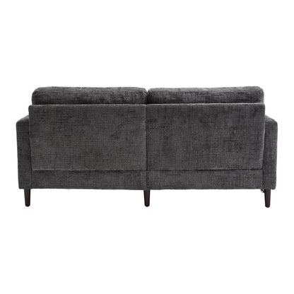 Modern Style Chenille 2-Seater Sofa with LED Light, USB Port, and Storage Bag in Gray-海智集-Default-