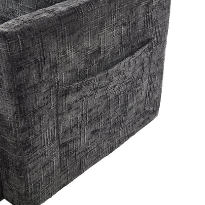 Modern Style Chenille 2 - Seater Sofa with LED Light, USB Port, and Storage Bag in Gray - 海智集