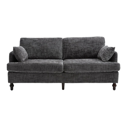 Modern Style Chenille 2-Seater Sofa with LED Light, USB Port, and Storage Bag in Gray-海智集-Default-