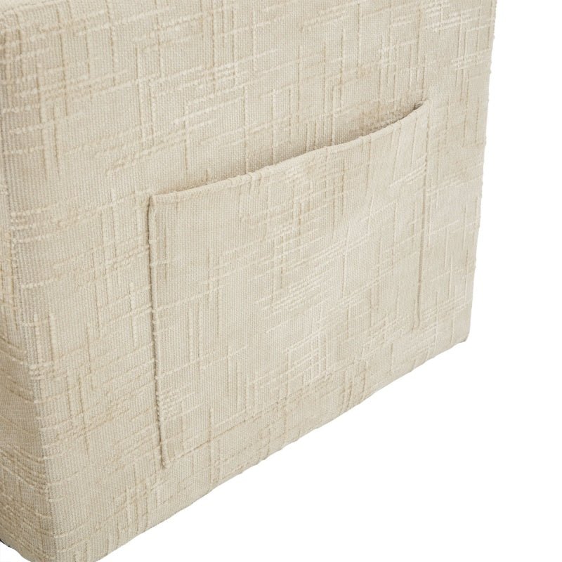 Modern Style Chenille 2 - Seater Sofa with LED Light, USB Port, Storage Bag, Wood Legs - 海智集