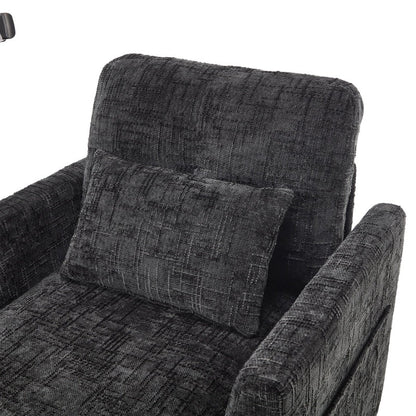 Multifunctional Lazy Person Sofa Recliner with Storage Backrest and Cell Phone Bracket in Chenille for Living Room or Bedroom-海智集-Default-