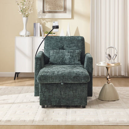 Multifunctional Recliner Sofa with Storage and Cell Phone Stand in Chenille for Living Room and Bedroom-海智集-Default-