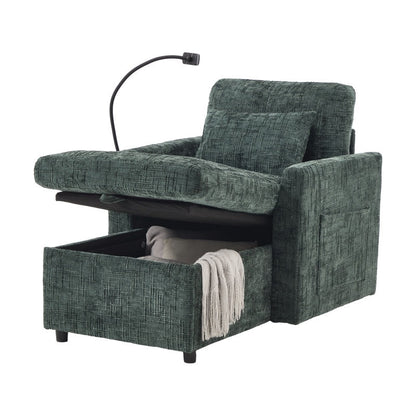 Multifunctional Recliner Sofa with Storage and Cell Phone Stand in Chenille for Living Room and Bedroom - 海智集