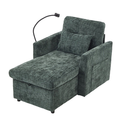 Multifunctional Recliner Sofa with Storage and Cell Phone Stand in Chenille for Living Room and Bedroom-海智集-Default-