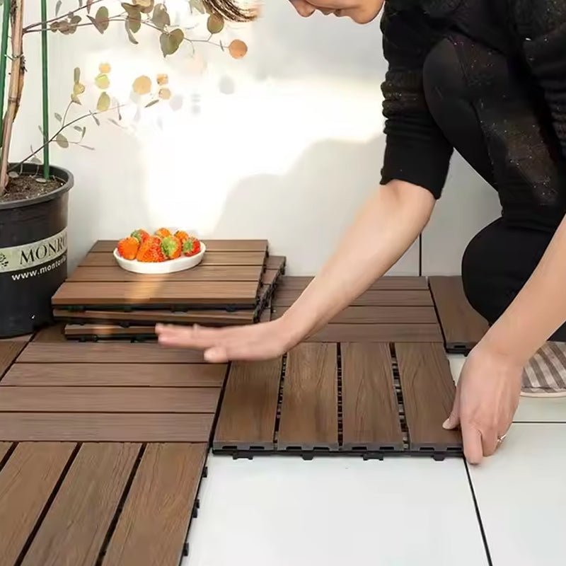 New Design Diy Wpc Decking Wpc with Grass Outdoor Garden Flooring Tiles-海智集-