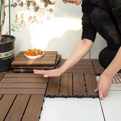 New Design Diy Wpc Decking Wpc with Grass Outdoor Garden Flooring Tiles-海智集-