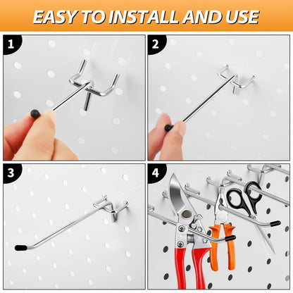 No Drill Pegboard Panels Sturdy ABS Material for Kitchen Pantry Office Files - 海智集