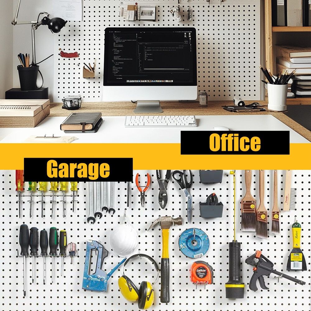 No Drill Pegboard Panels Sturdy ABS Material for Kitchen Pantry Office Files - 海智集