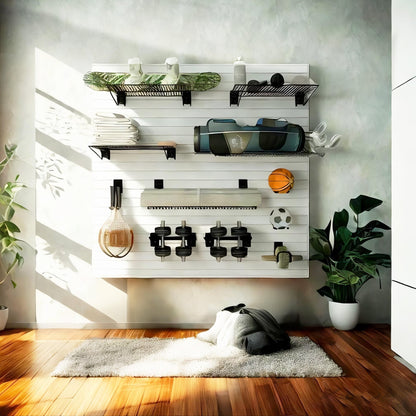 OEM Custom Interior Living Room Wood Slat Wall Storage Organizer Panels Garage Tool Storage Waterproof Wall Storage Panel - 海智集