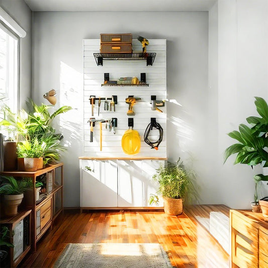 OEM Custom Wood Slat Wall Storage Panels Waterproof Interior Living Room Organizer for Garage Tool Bag Storage Panels - 海智集