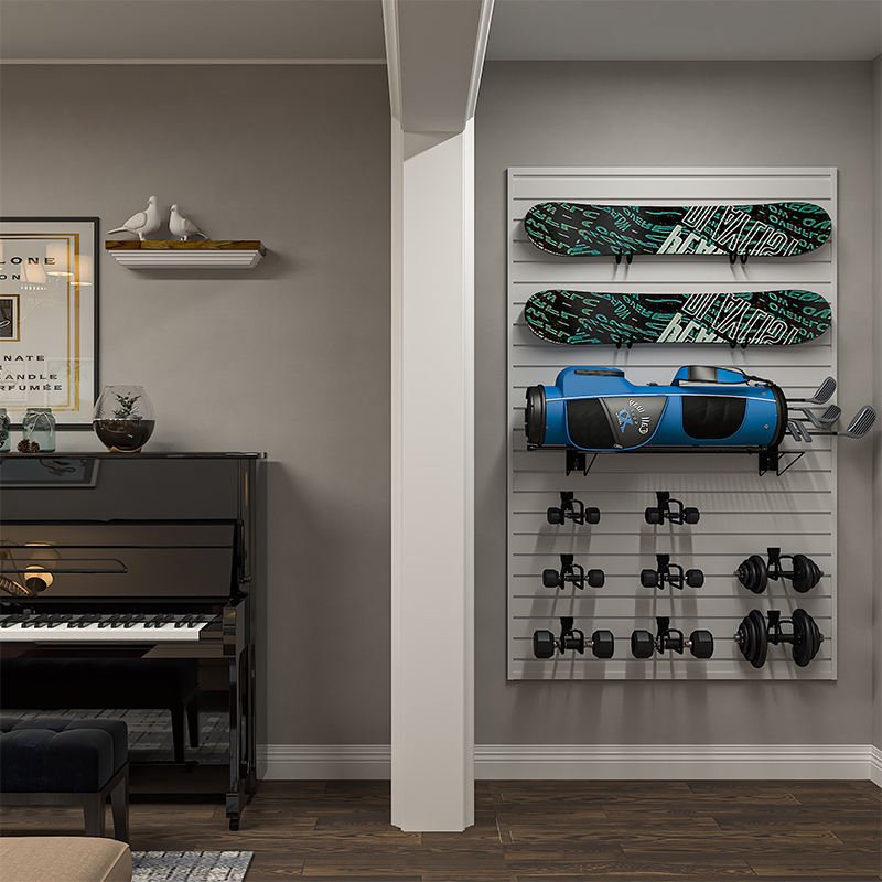 OEM Garage Tool Wall Storage Shelf Interior Living Room Custom Waterproof Wpc Slat Wall Storage Panels - 海智集