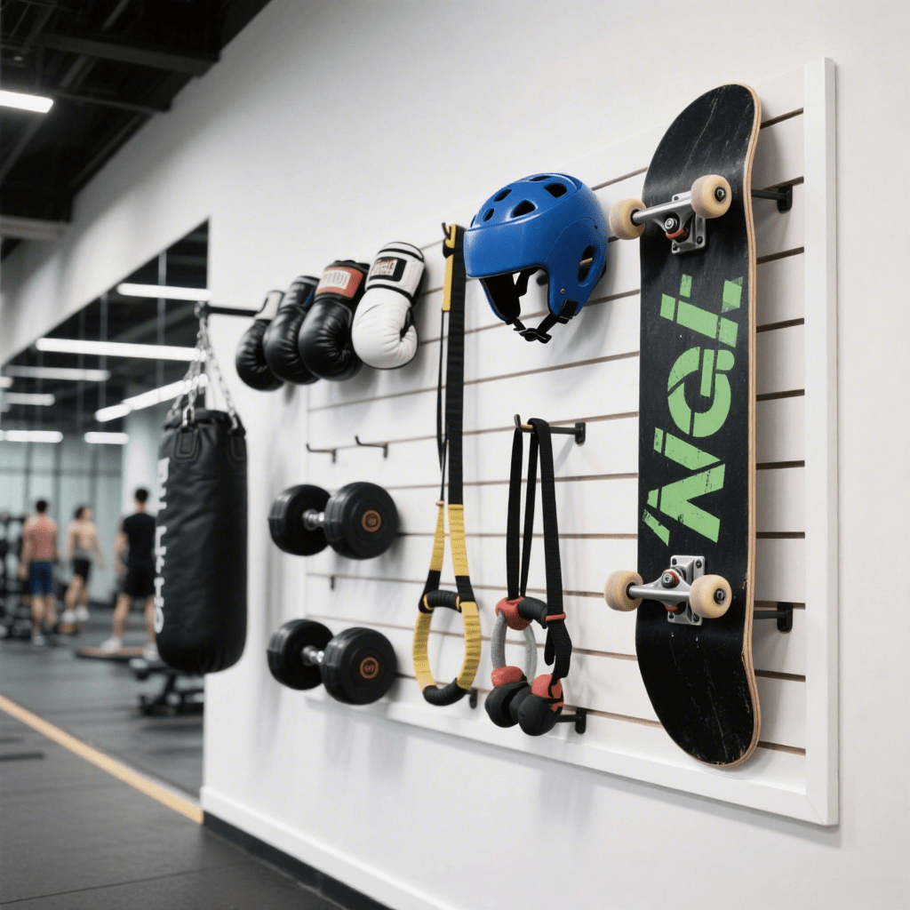 OEM Waterproof WPC Slat Panel Modern Wall Storage Solution for Home Gym Office Living Room - 海智集