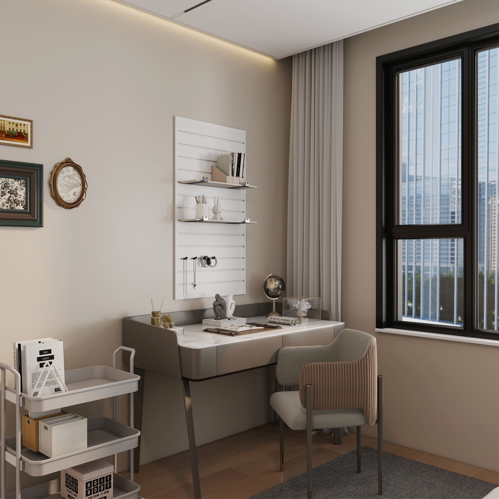OEM Waterproof WPC Slat Panel Modern Wall Storage Solution for Home Gym Office Living Room - 海智集