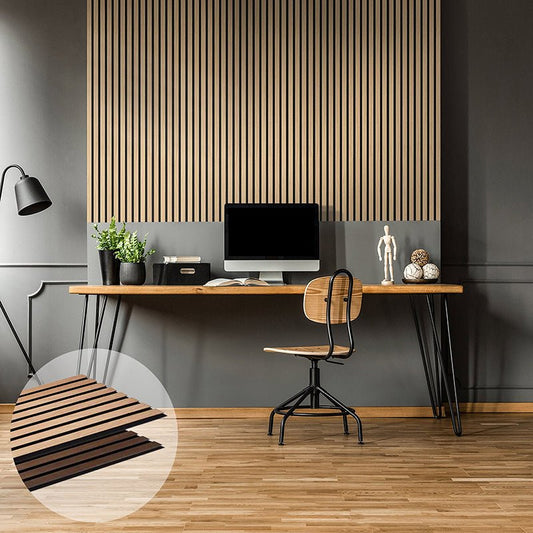 Panel De Pared De Listones De Madera Modernos OEM Paneles Absorbentes De Sonido MDF Paneles Acusticos De Madera Personalizados - 海智集