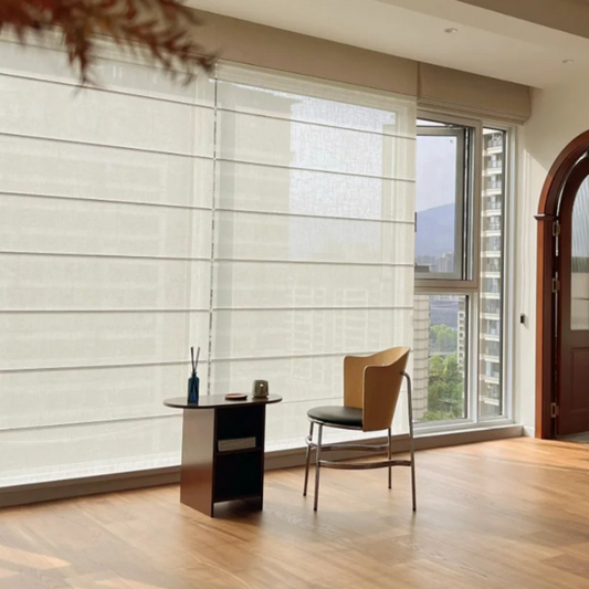 Premium Full Blackout Roman Shades - Waterproof, Mold-resistant, Dustproof & Antistatic Eco-Friendly Fabric for UV Protection & Light Filtering-海智集-